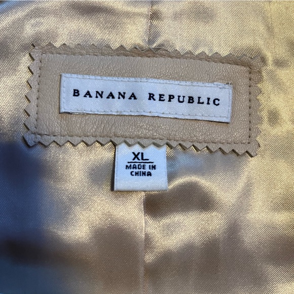 Beige leather trench coat style banana republic unworn new with tags - Picture 2 of 3